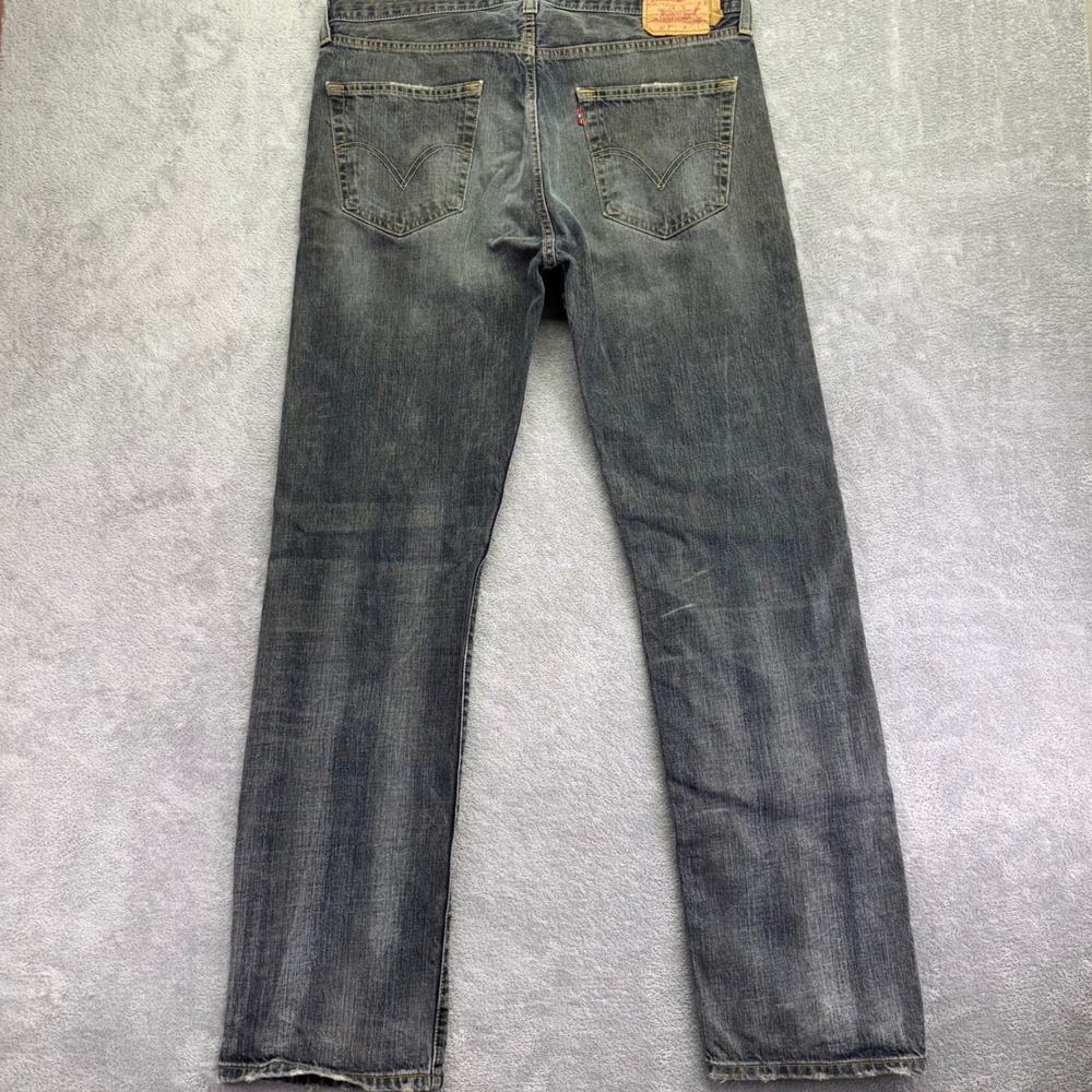 Levi's 501 Mens Jeans Button Fly‎ Straight Leg Dark Wash Size 36x32